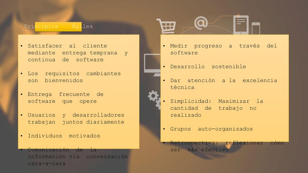 Principios Ágiles Satisfacer al cliente mediante entrega temprana y continua de software.