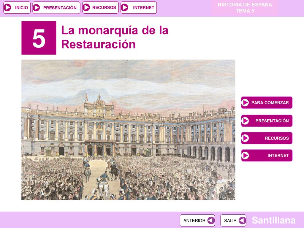 5 La monarquía de la Restauración HISTORIA DE ESPAÑA TEMA 5