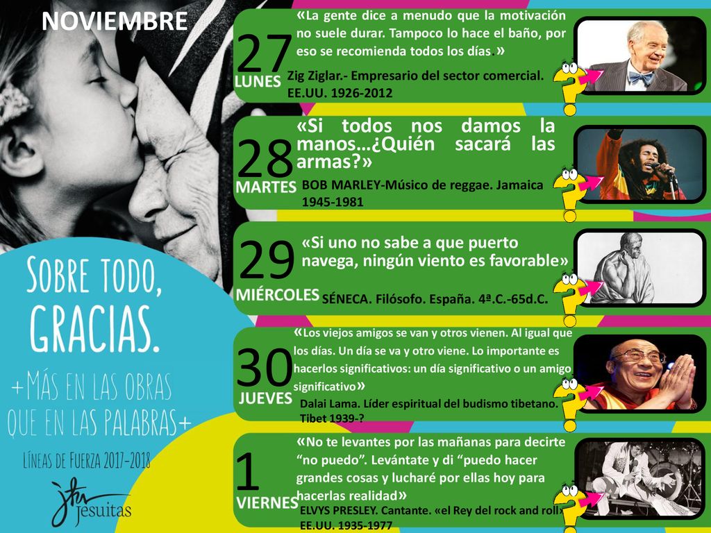 NOVIEMBRE «La gente dice a menudo que la motivación no suele durar. Tampoco lo hace el baño, por eso se recomienda todos los días.»