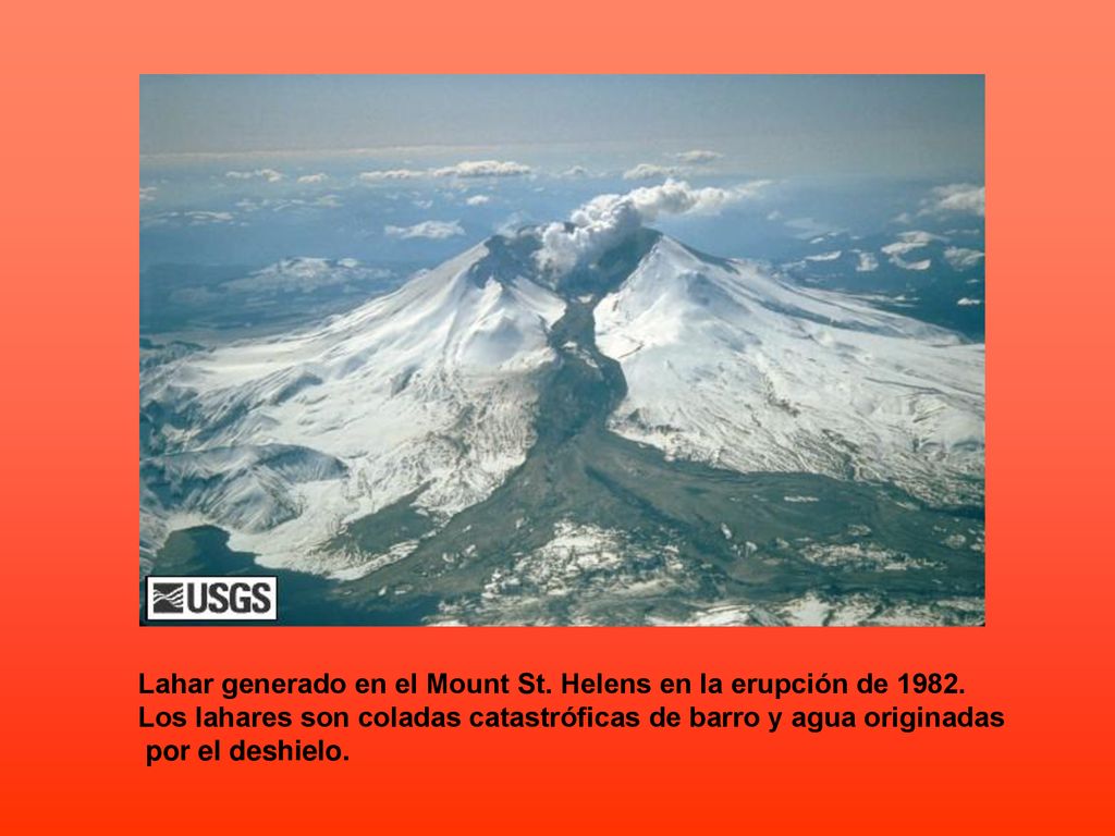 Lahar generado en el Mount St. Helens en la erupción de 1982.
