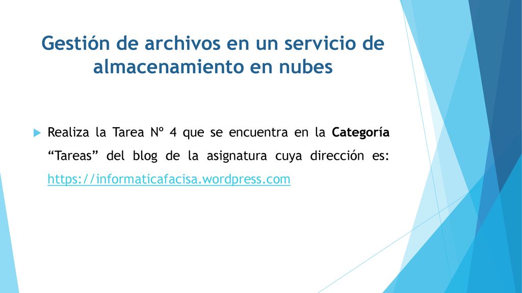 Gestión de archivos en un servicio de almacenamiento en nubes