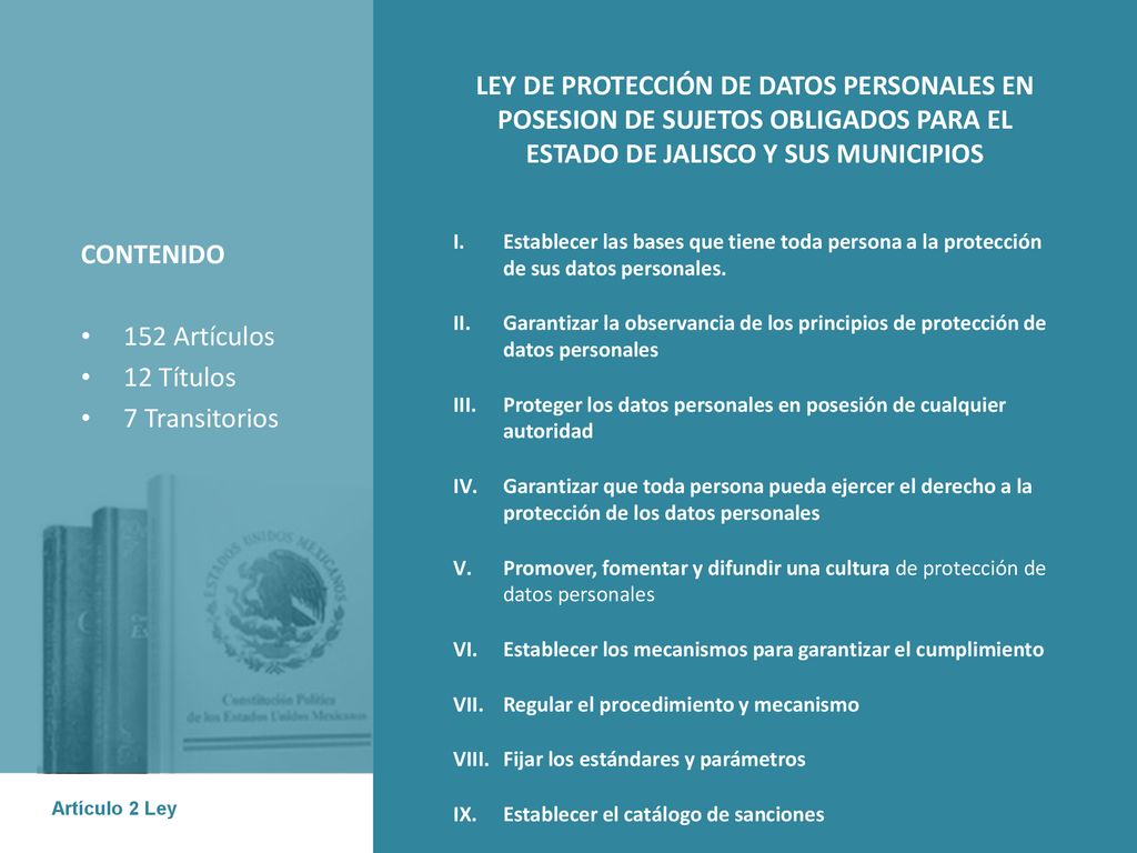 LEY DE PROTECCIÓN DE DATOS PERSONALES EN POSESION DE SUJETOS OBLIGADOS PARA EL ESTADO DE JALISCO Y SUS MUNICIPIOS