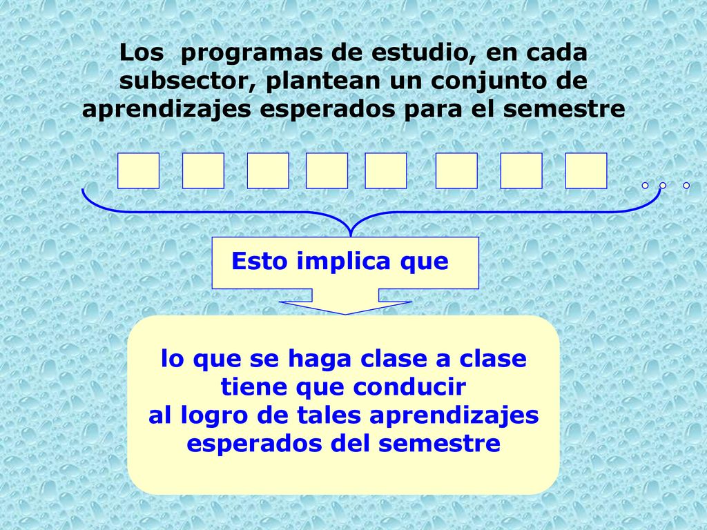 lo que se haga clase a clase tiene que conducir