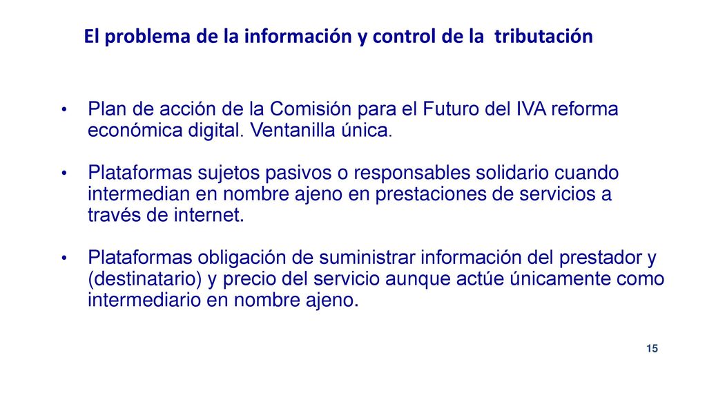 El problema de la información y control de la tributación
