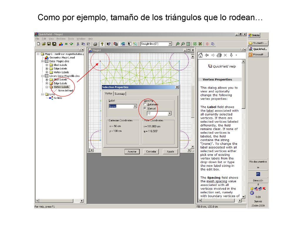 Como por ejemplo, tamaño de los triángulos que lo rodean…