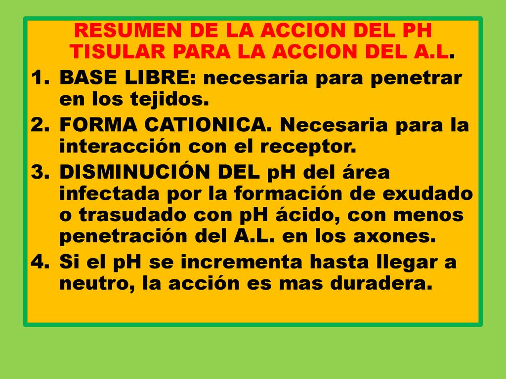 RESUMEN DE LA ACCION DEL PH TISULAR PARA LA ACCION DEL A.L.