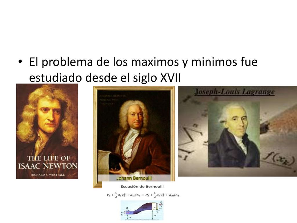 El problema de los maximos y minimos fue estudiado desde el siglo XVII