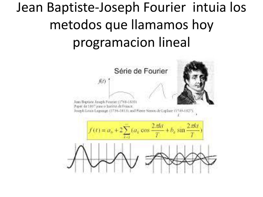 Jean Baptiste-Joseph Fourier intuia los metodos que llamamos hoy programacion lineal