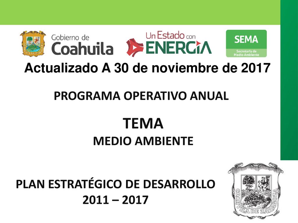PROGRAMA OPERATIVO ANUAL PLAN ESTRATÉGICO DE DESARROLLO 2011 – 2017