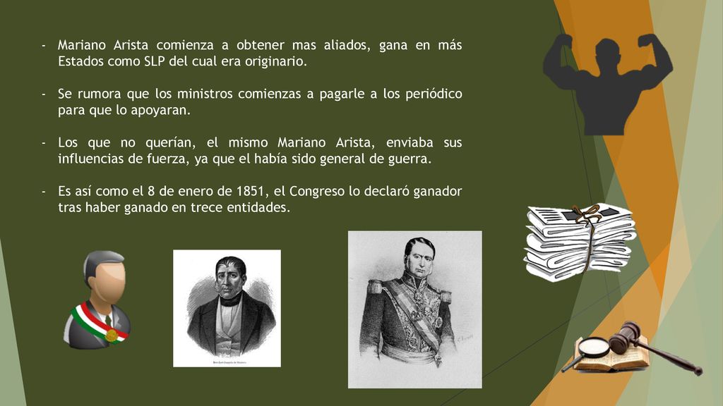 Mariano Arista comienza a obtener mas aliados, gana en más Estados como SLP del cual era originario.