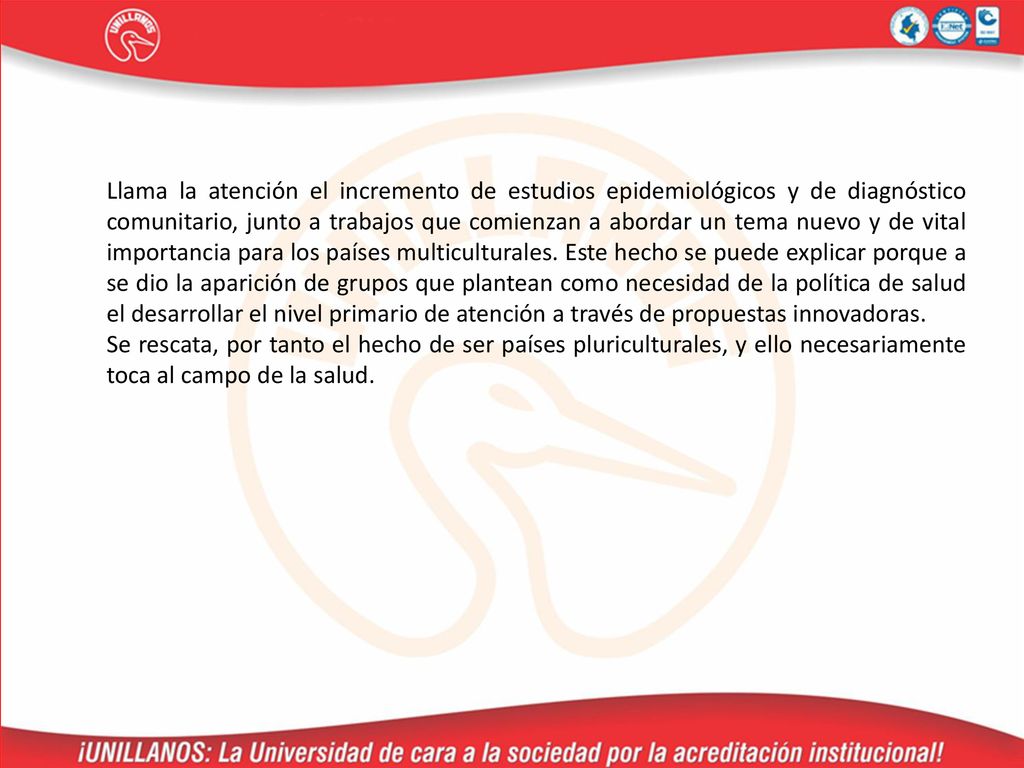 Llama la atención el incremento de estudios epidemiológicos y de diagnóstico comunitario, junto a trabajos que comienzan a abordar un tema nuevo y de vital importancia para los países multiculturales. Este hecho se puede explicar porque a se dio la aparición de grupos que plantean como necesidad de la política de salud el desarrollar el nivel primario de atención a través de propuestas innovadoras.