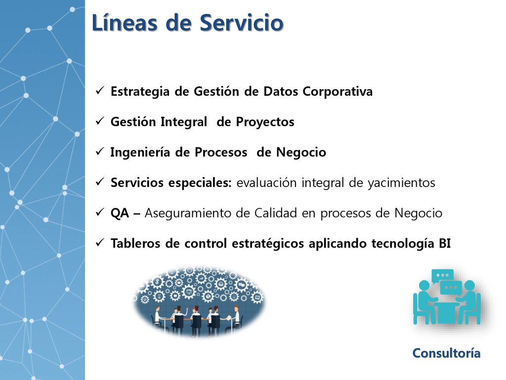 Líneas de Servicio Estrategia de Gestión de Datos Corporativa