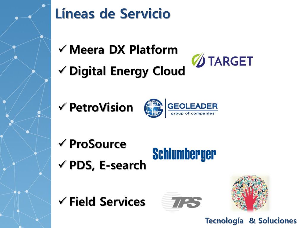 Líneas de Servicio Meera DX Platform Digital Energy Cloud PetroVision