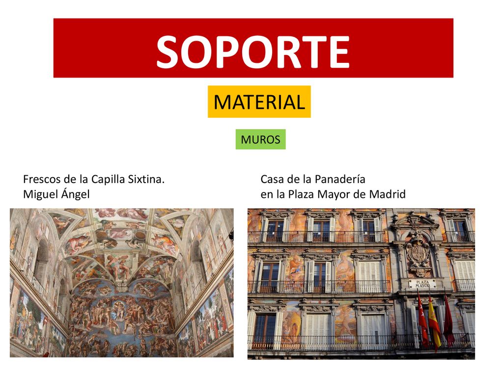SOPORTE MATERIAL MUROS Frescos de la Capilla Sixtina. Miguel Ángel