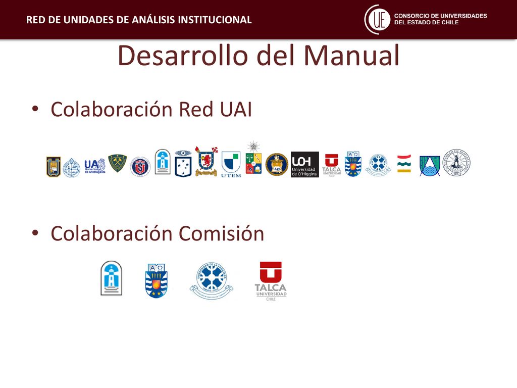 Desarrollo del Manual Colaboración Red UAI Colaboración Comisión