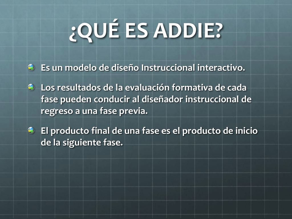¿QUÉ ES ADDIE Es un modelo de diseño Instruccional interactivo.