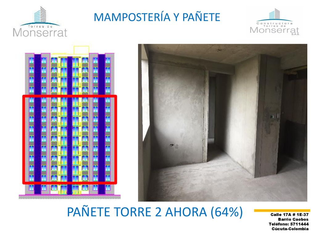 PAÑETE TORRE 2 AHORA (64%) MAMPOSTERÍA Y PAÑETE Calle 17A # 1E-37