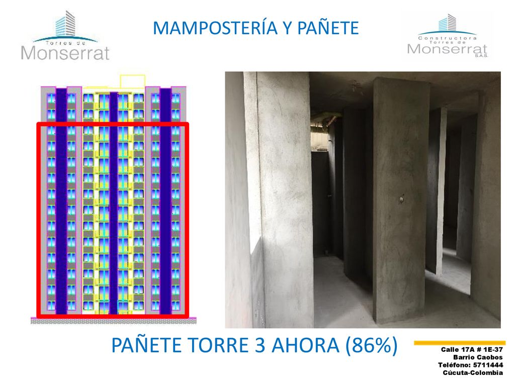 PAÑETE TORRE 3 AHORA (86%) MAMPOSTERÍA Y PAÑETE Calle 17A # 1E-37