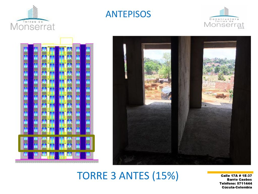 TORRE 3 ANTES (15%) ANTEPISOS Calle 17A # 1E-37 Barrio Caobos