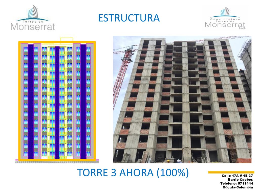 ESTRUCTURA TORRE 3 AHORA (100%) Calle 17A # 1E-37 Barrio Caobos