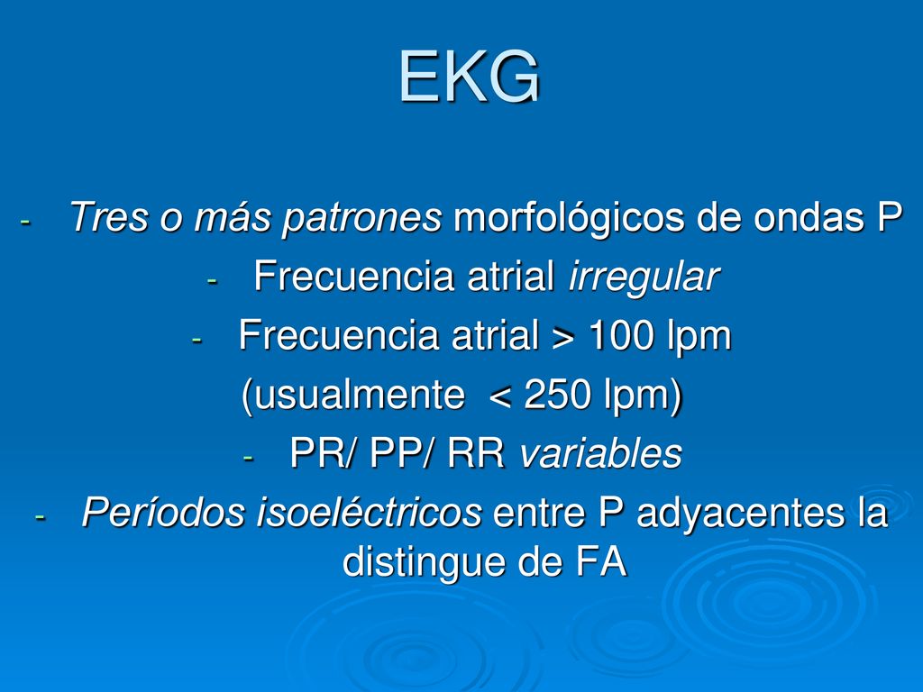 EKG Tres o más patrones morfológicos de ondas P