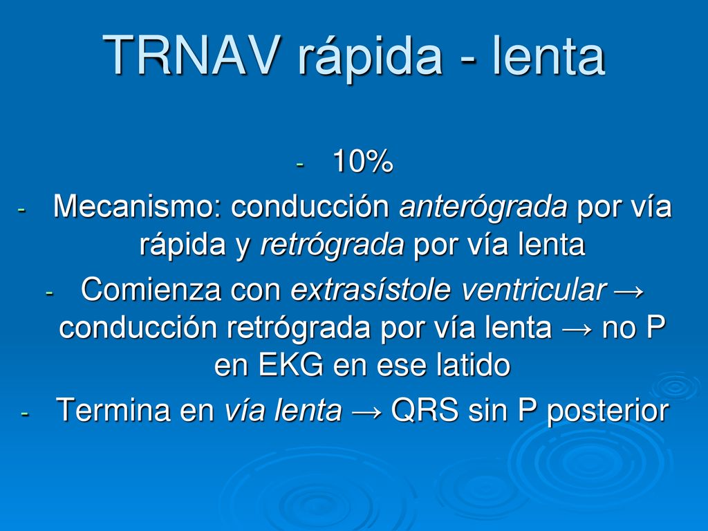 Termina en vía lenta → QRS sin P posterior