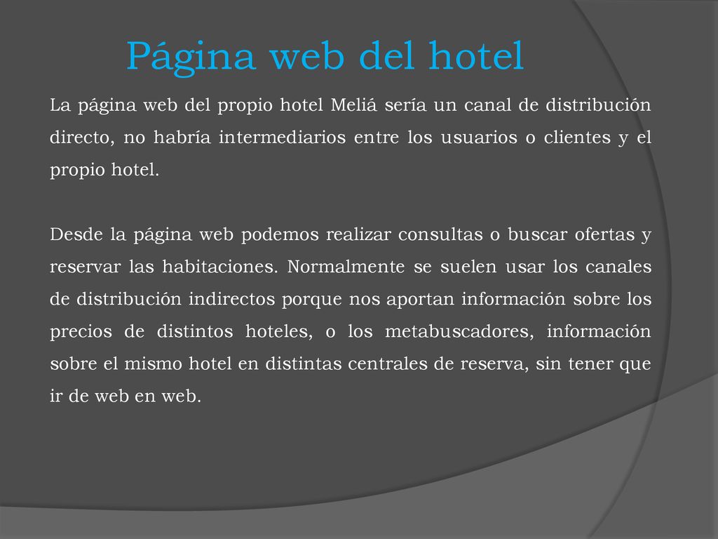 Página web del hotel