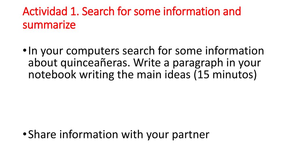 Actividad 1. Search for some information and summarize