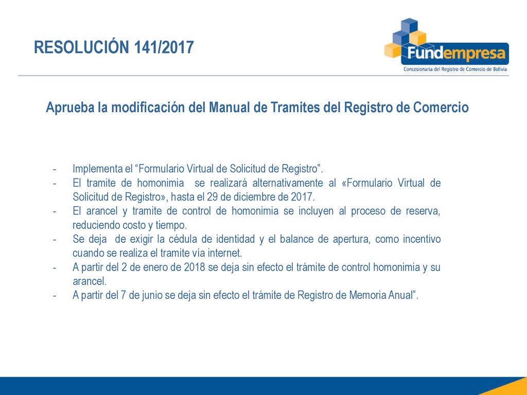 RESOLUCIÓN 141/2017 Aprueba la modificación del Manual de Tramites del Registro de Comercio.