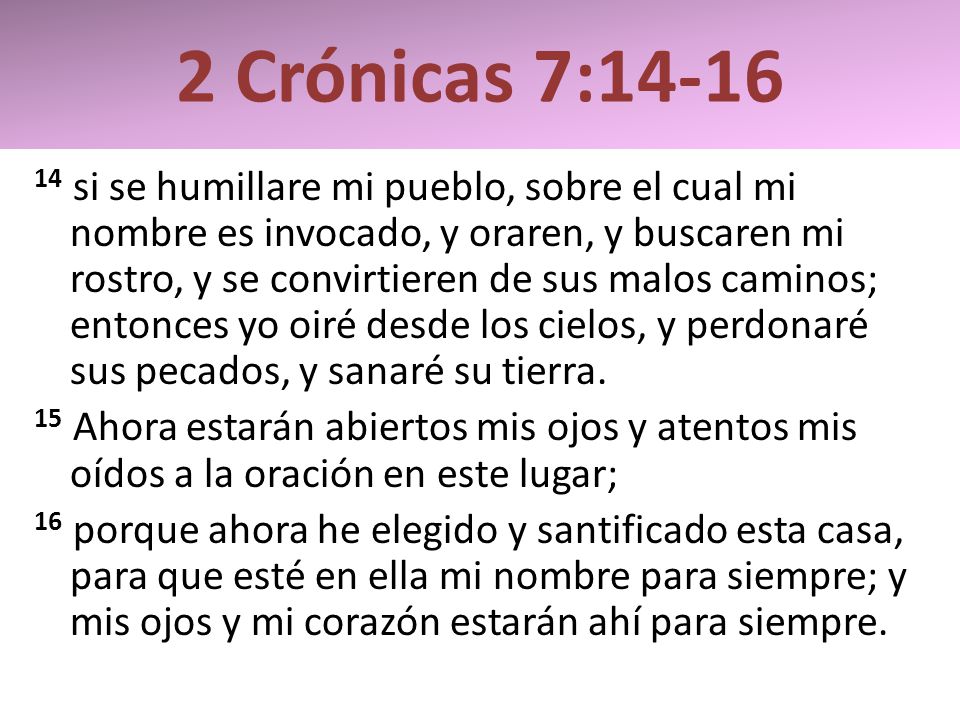 2 Crónicas 7:14-16