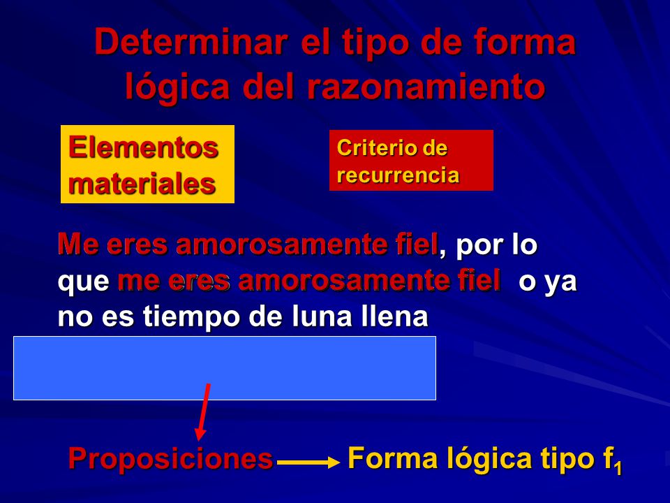 Determinar el tipo de forma lógica del razonamiento