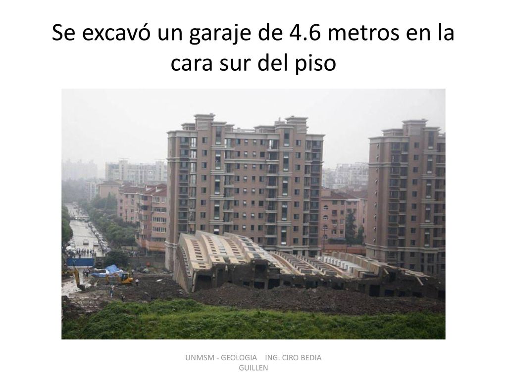 Se excavó un garaje de 4.6 metros en la cara sur del piso