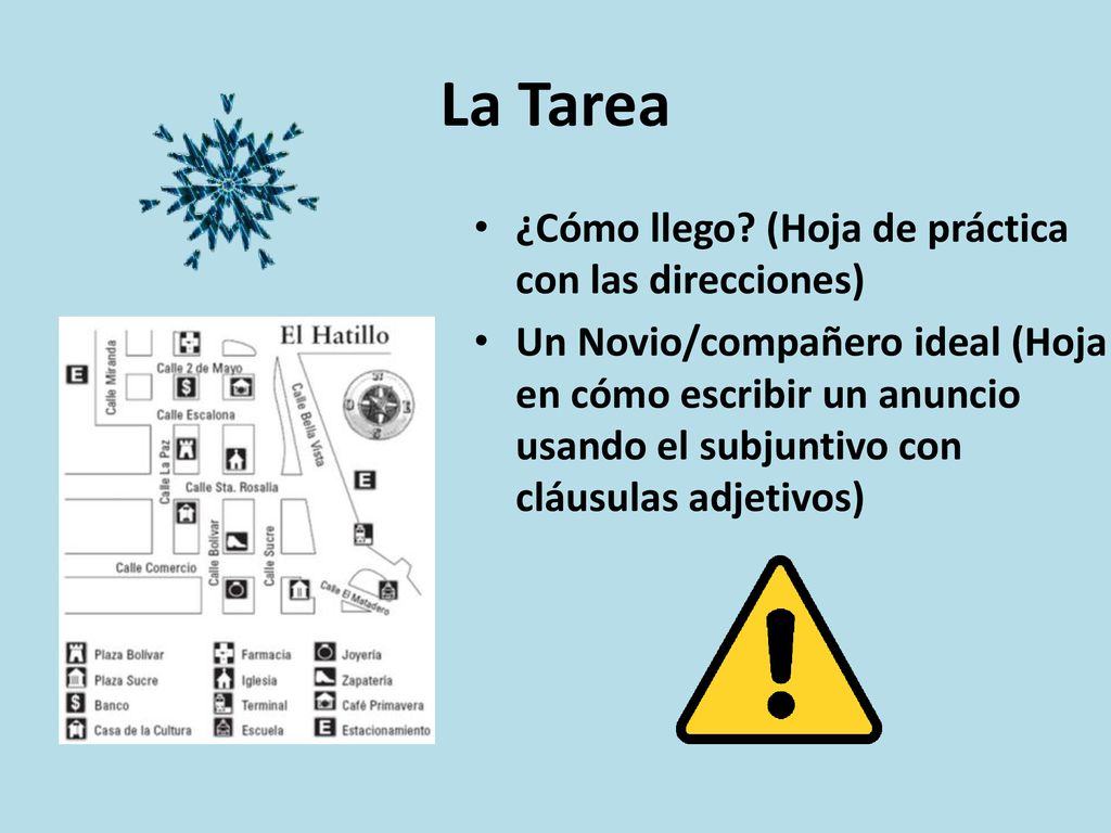 La Tarea ¿Cómo llego (Hoja de práctica con las direcciones)