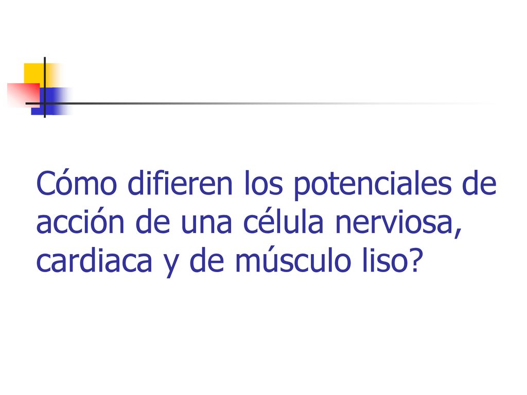 Cómo difieren los potenciales de acción de una célula nerviosa, cardiaca y de músculo liso