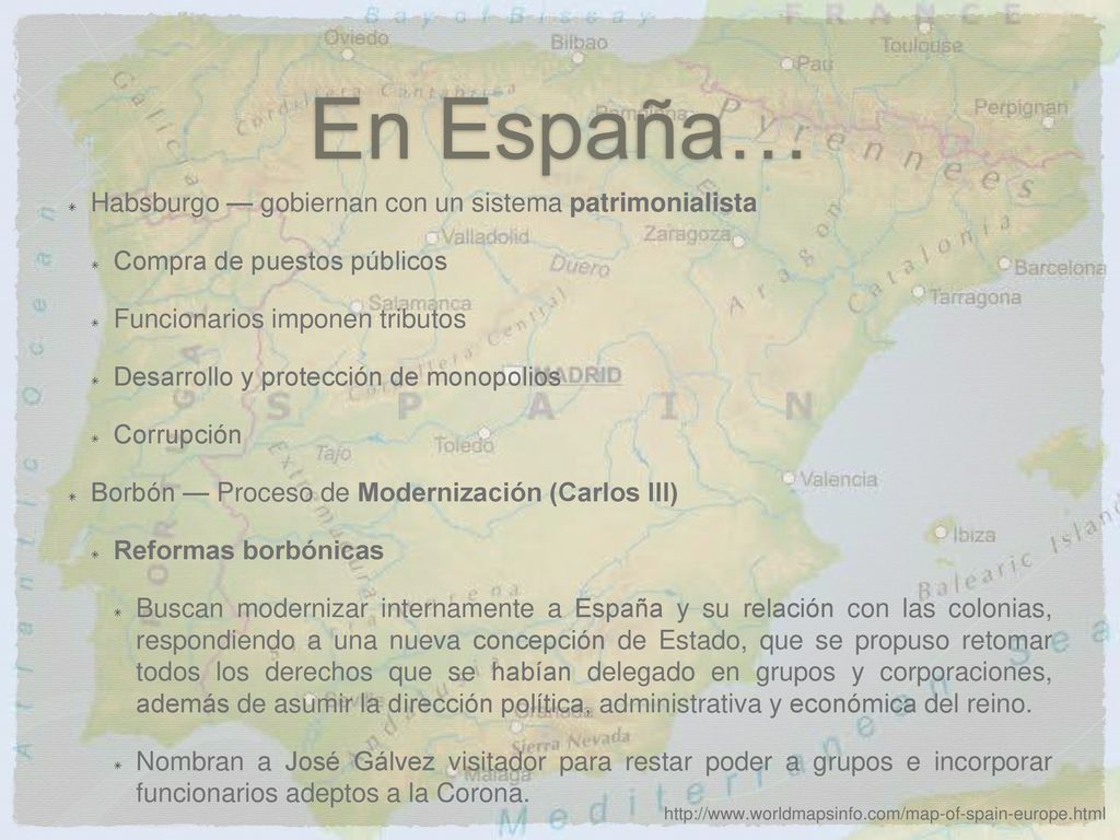 En España… Habsburgo — gobiernan con un sistema patrimonialista