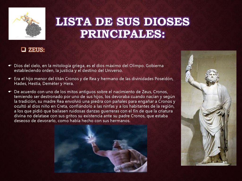 Lista de sus dioses principales: