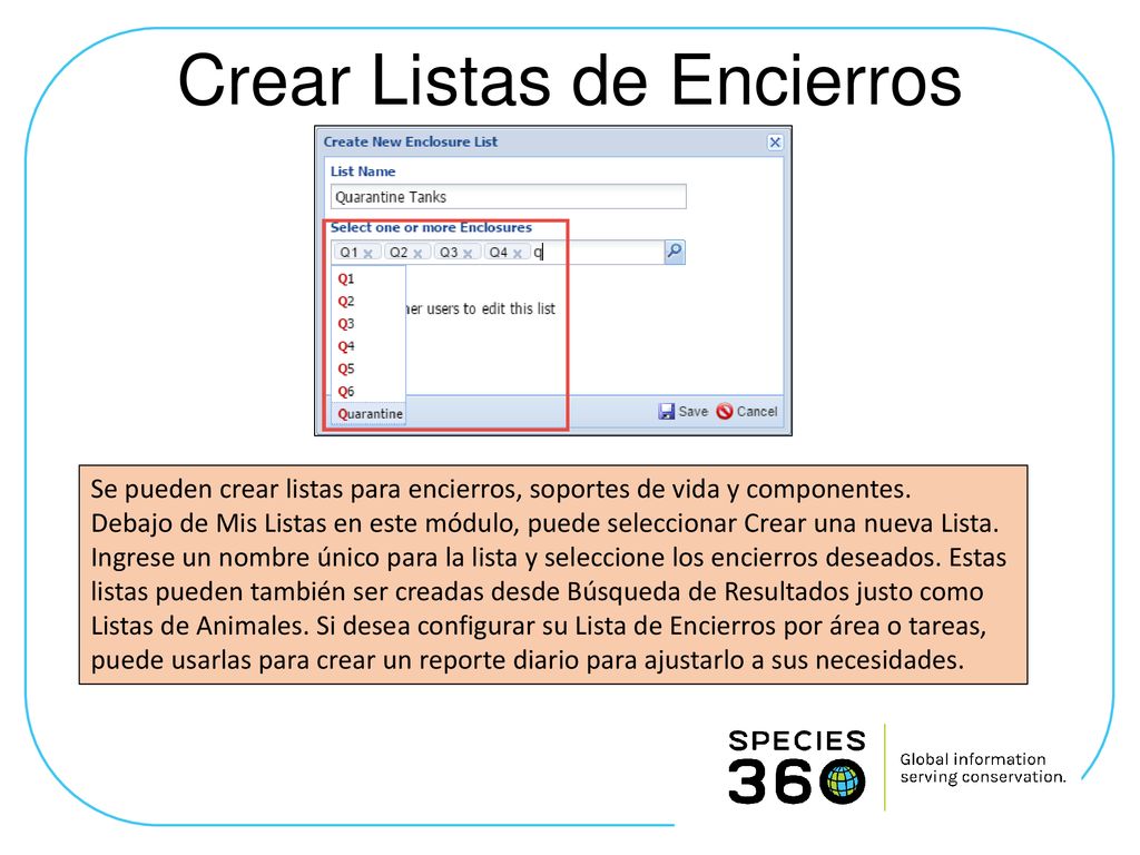 Crear Listas de Encierros