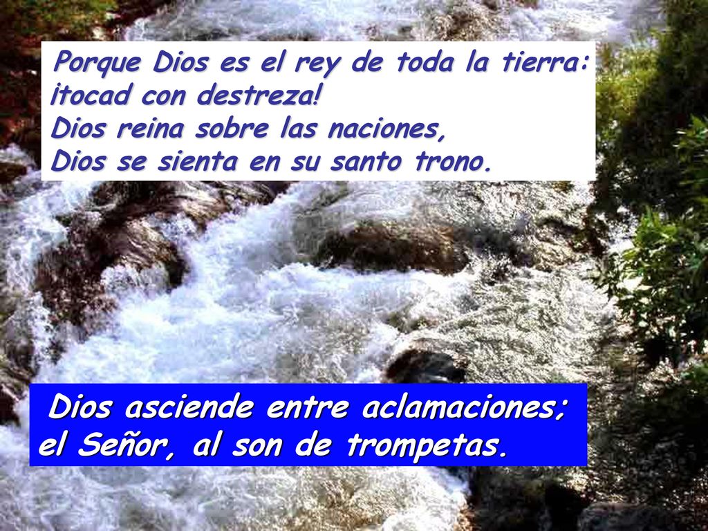 Dios asciende entre aclamaciones; el Señor, al son de trompetas.