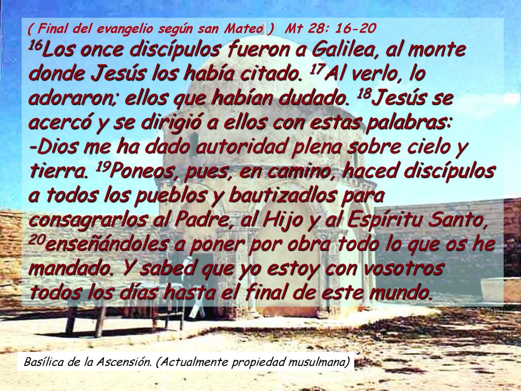( Final del evangelio según san Mateo ) Mt 28: 16-20
