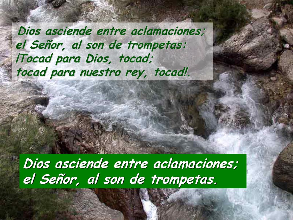 Dios asciende entre aclamaciones; el Señor, al son de trompetas.