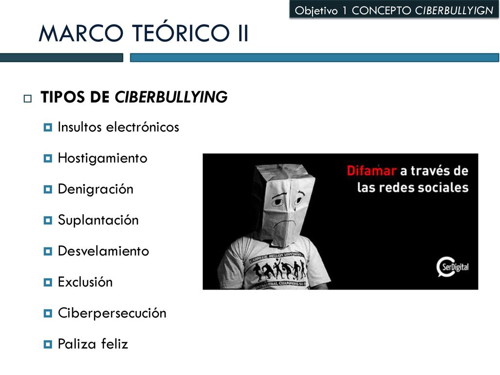 MARCO TEÓRICO II TIPOS DE CIBERBULLYING Insultos electrónicos