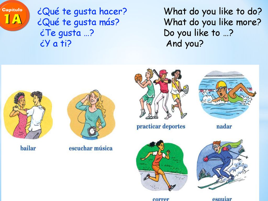¿Qué te gusta hacer What do you like to do