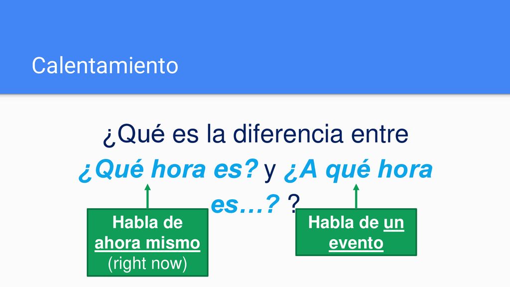 ¿Qué es la diferencia entre ¿Qué hora es y ¿A qué hora es…