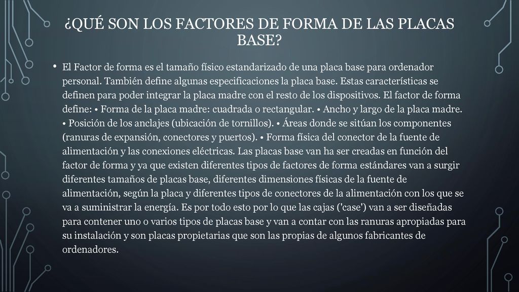 ¿Qué SON LOS Factores de forma de las placas base