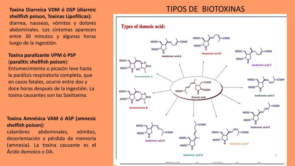 Toxina Diarreíca VDM ó DSP (diarreic shellfish poison, Toxinas Lipofilicas):
