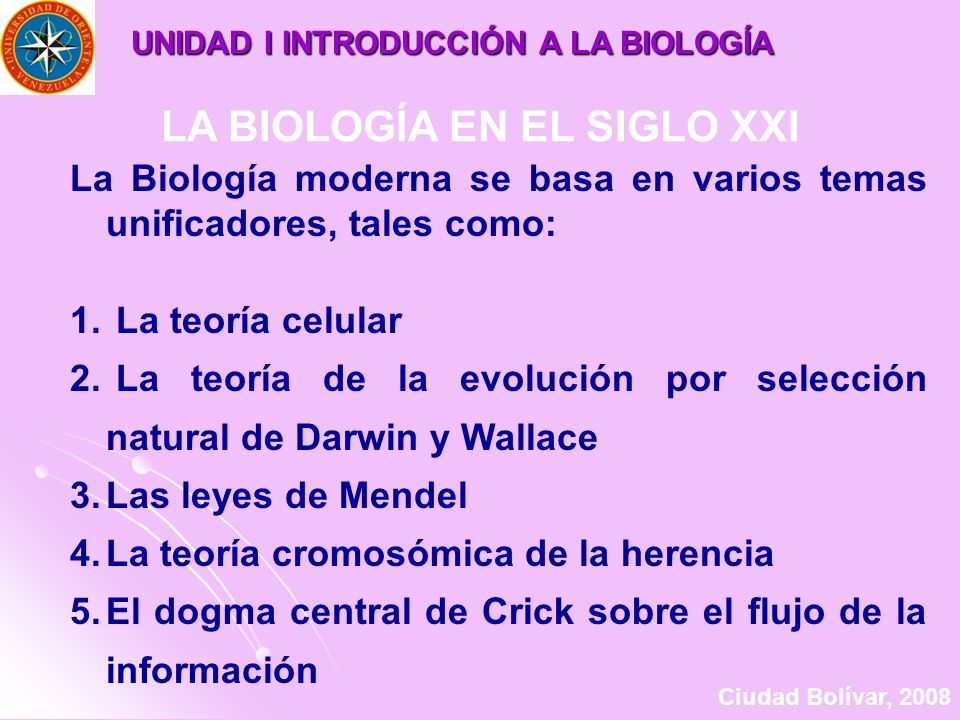 UNIDAD I INTRODUCCIÓN A LA BIOLOGÍA LA BIOLOGÍA EN EL SIGLO XXI