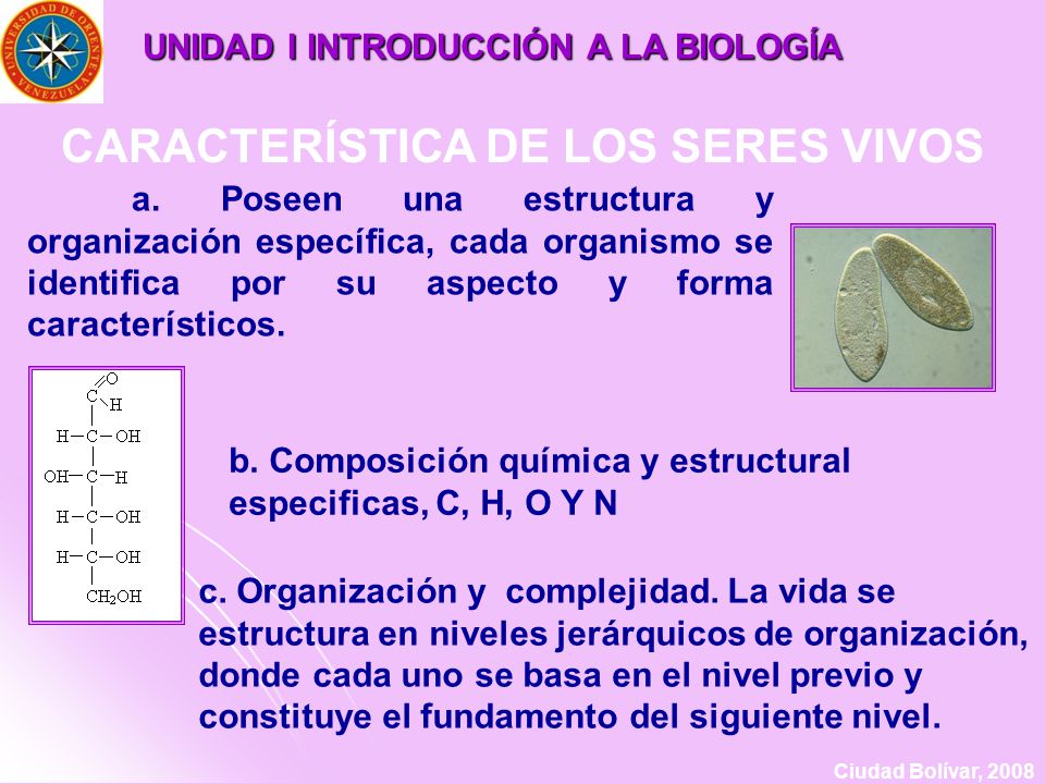UNIDAD I INTRODUCCIÓN A LA BIOLOGÍA CARACTERÍSTICA DE LOS SERES VIVOS