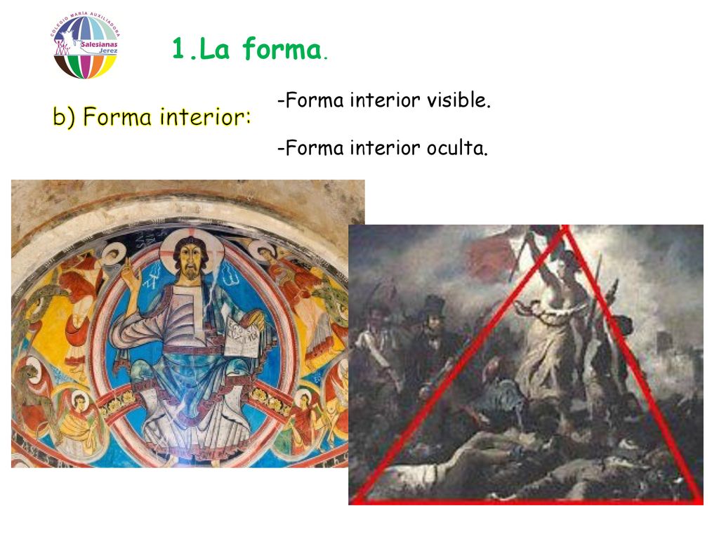 La forma. b) Forma interior: Forma interior visible.