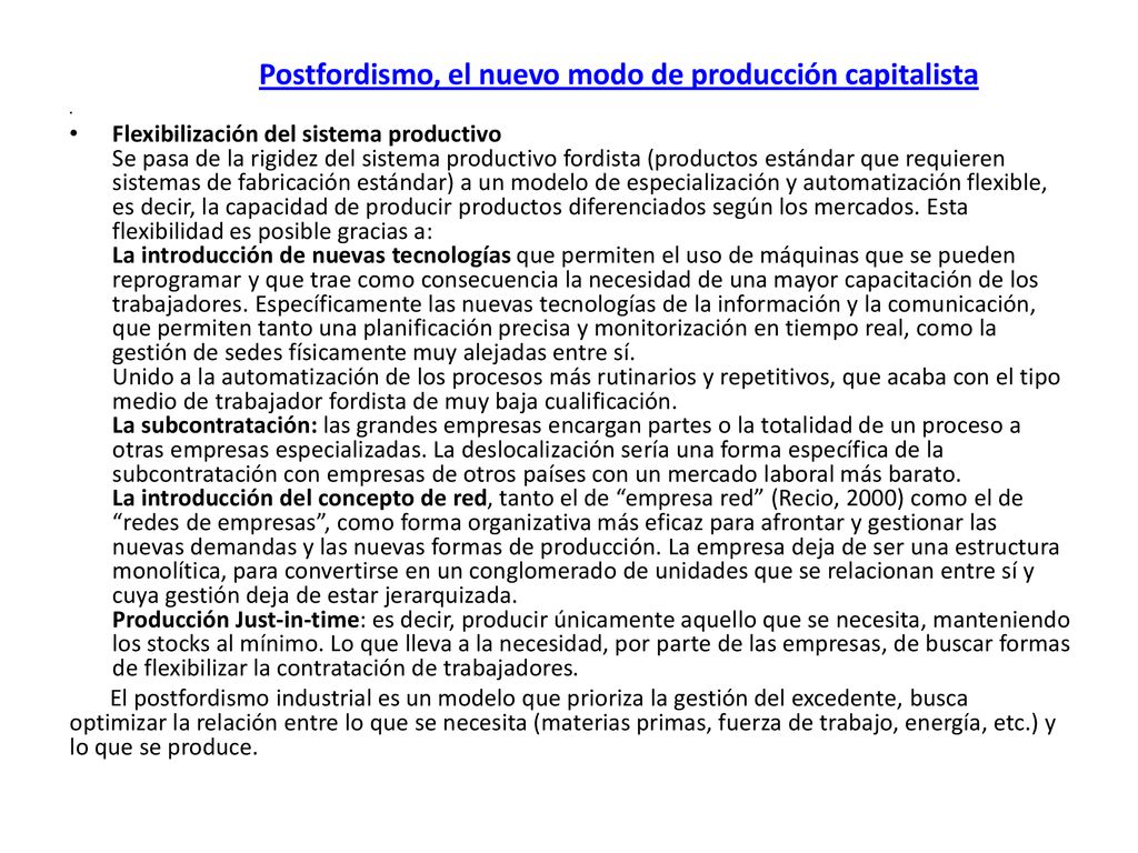 FORDISMO POSFORDISMO DEFINICIONES (1° parte). - ppt descargar