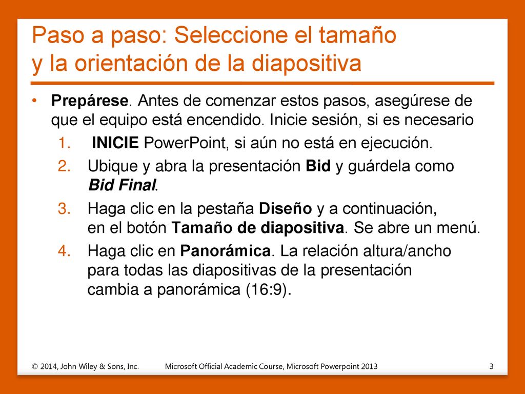 Paso a paso: Seleccione el tamaño y la orientación de la diapositiva